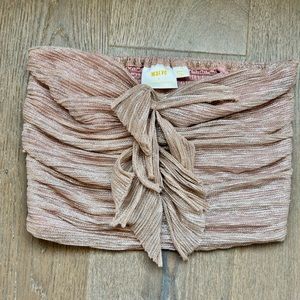 Anthropologie pink glitter crop